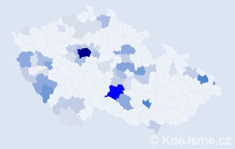 Příjmení: 'Lašková', počet výskytů 162 v celé ČR