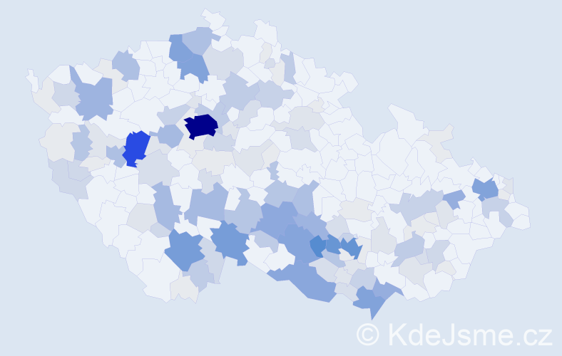 Příjmení: 'Budín', počet výskytů 602 v celé ČR