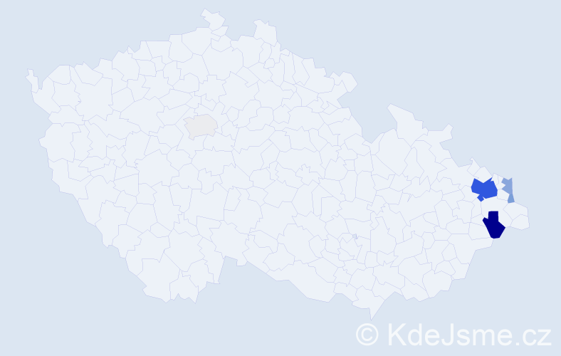 Příjmení: 'Gižová', počet výskytů 23 v celé ČR