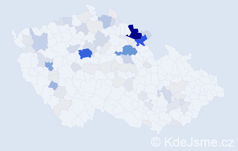 Příjmení: 'Kulda', počet výskytů 304 v celé ČR