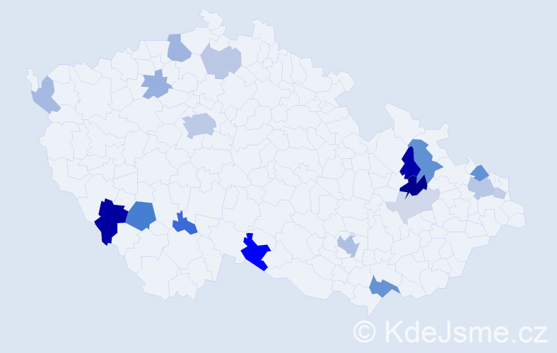 Příjmení: 'Fajnor', počet výskytů 44 v celé ČR