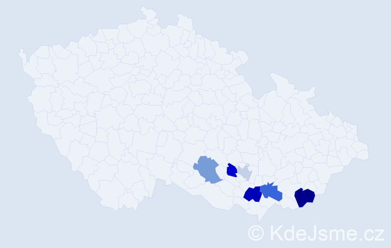 Příjmení: 'Rusman', počet výskytů 17 v celé ČR