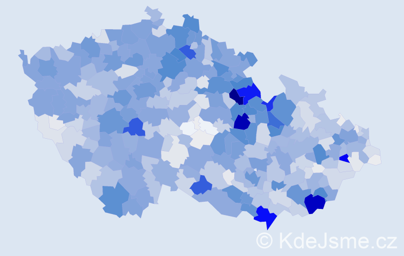 Příjmení: 'Bartoš', počet výskytů 6933 v celé ČR