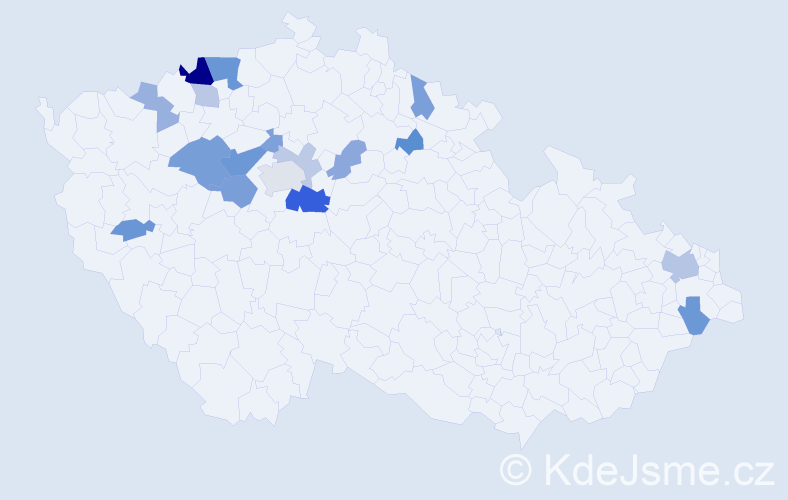 Příjmení: 'Cingr', počet výskytů 36 v celé ČR