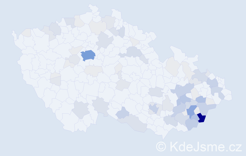 Příjmení: 'Bařinka', počet výskytů 271 v celé ČR