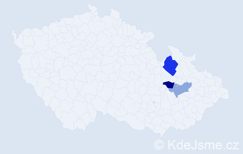 Příjmení: 'Aiglová', počet výskytů 8 v celé ČR
