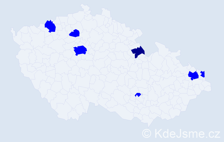 Příjmení: 'Marhevka', počet výskytů 8 v celé ČR