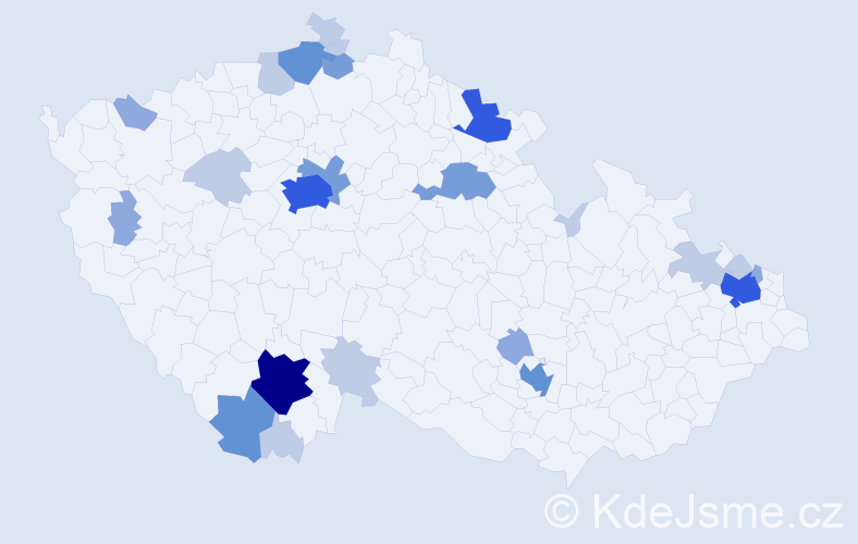 Příjmení: 'Bobrová', počet výskytů 66 v celé ČR