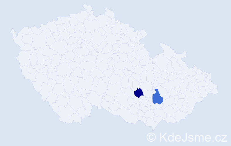 Příjmení: 'Ciha', počet výskytů 2 v celé ČR