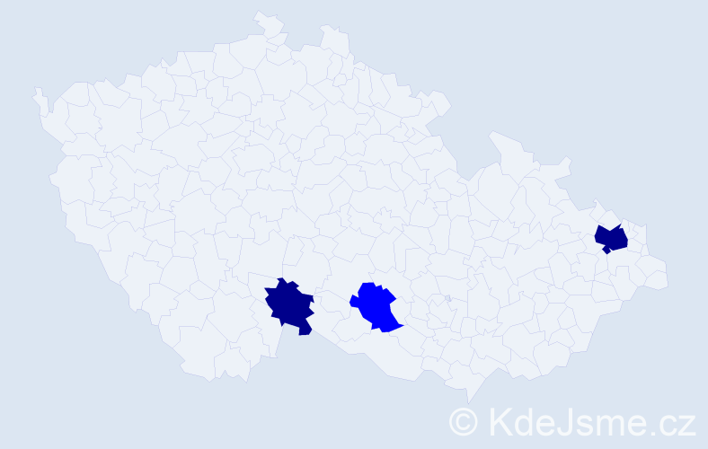 Příjmení: 'Kasidlová', počet výskytů 5 v celé ČR