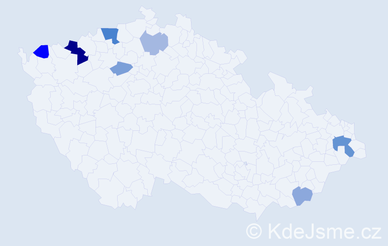 Příjmení: 'Windisch', počet výskytů 15 v celé ČR