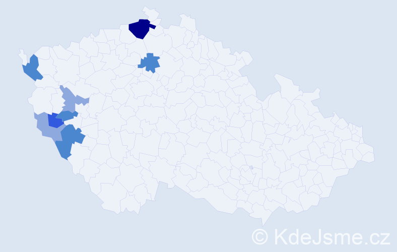 Příjmení: 'Egr', počet výskytů 18 v celé ČR