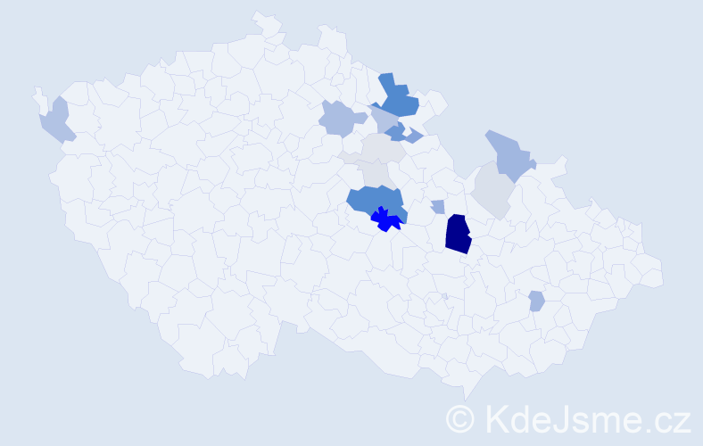 Příjmení: 'Záplatová', počet výskytů 47 v celé ČR