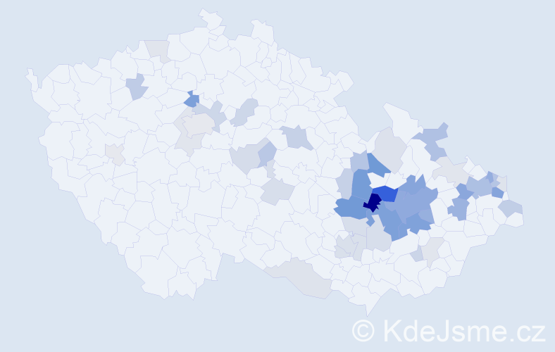 Příjmení: 'Dospivová', počet výskytů 115 v celé ČR