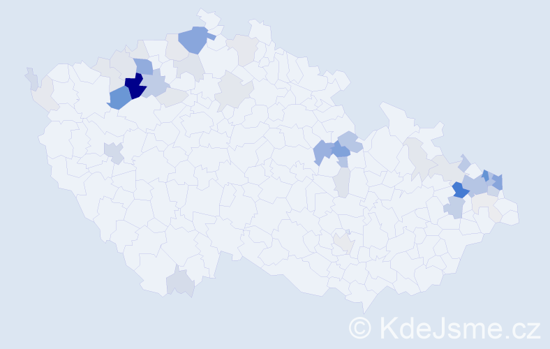 Příjmení: 'Pulková', počet výskytů 181 v celé ČR