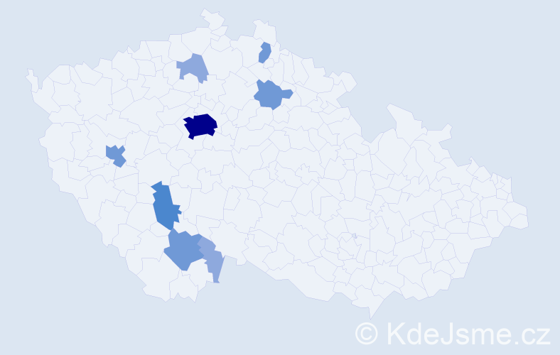 Příjmení: 'Skoblíková', počet výskytů 19 v celé ČR