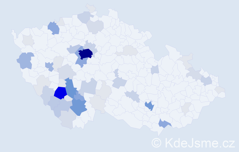 Příjmení: 'Komrska', počet výskytů 206 v celé ČR