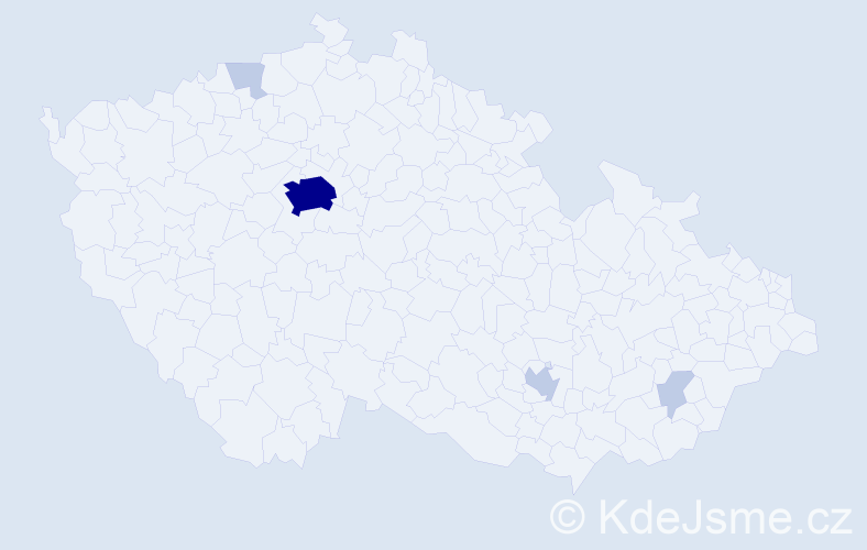 Příjmení: 'Mahmoud', počet výskytů 13 v celé ČR