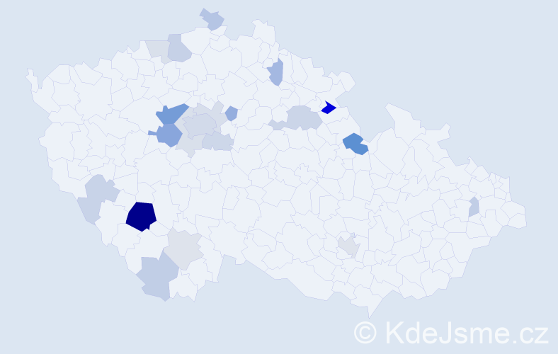 Příjmení: 'Lom', počet výskytů 54 v celé ČR