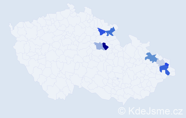 Příjmení: 'Koselová', počet výskytů 14 v celé ČR