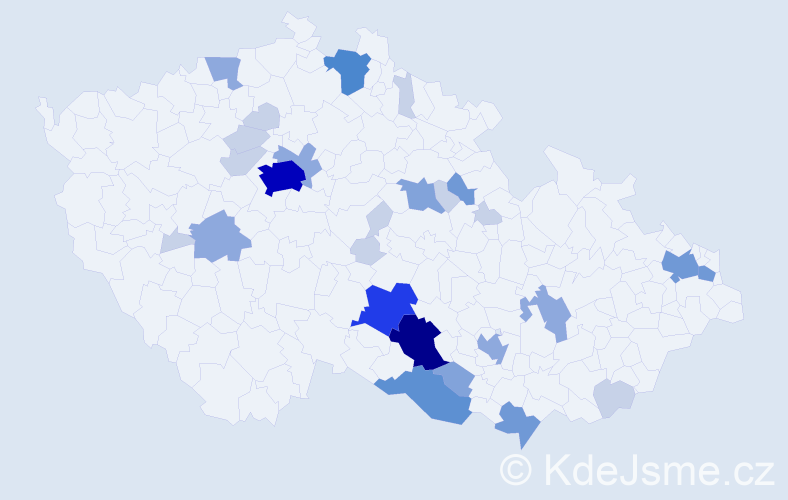 Příjmení: 'Kain', počet výskytů 84 v celé ČR