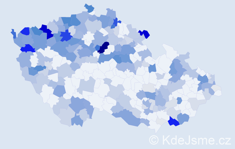 Příjmení: 'Farkaš', počet výskytů 837 v celé ČR