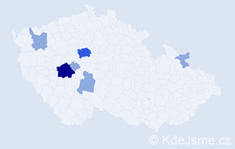 Příjmení: 'Tilinger', počet výskytů 13 v celé ČR