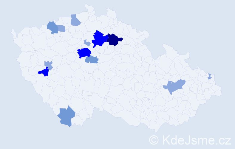 Příjmení: 'Kelbich', počet výskytů 30 v celé ČR