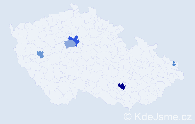 Příjmení: 'Levi', počet výskytů 21 v celé ČR