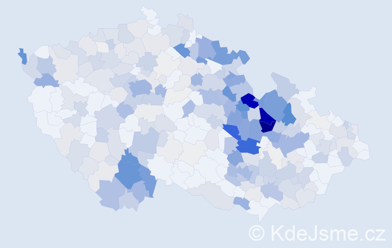 Příjmení: 'Šafář', počet výskytů 1378 v celé ČR