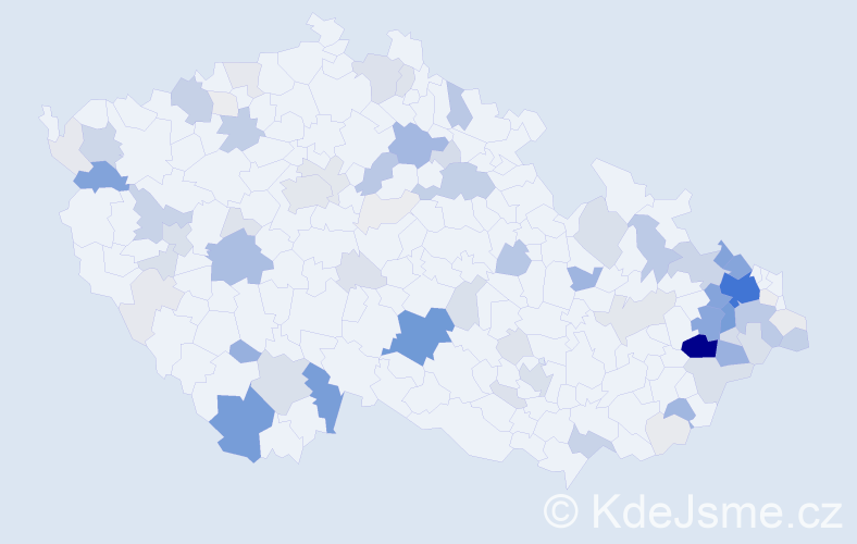 Příjmení: 'Folta', počet výskytů 408 v celé ČR