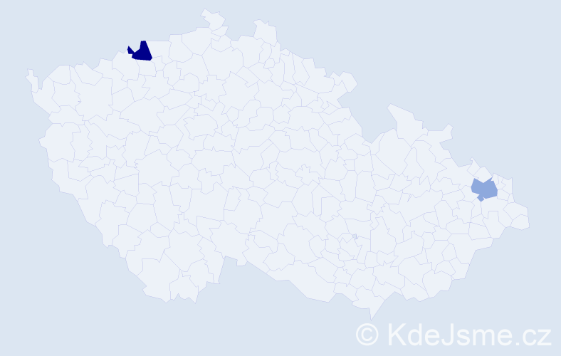 Příjmení: 'Mrella', počet výskytů 2 v celé ČR