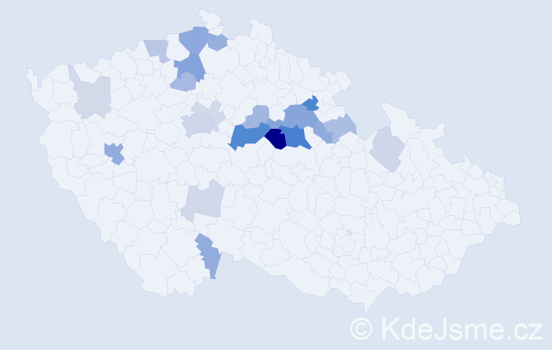 Příjmení: 'Křováková', počet výskytů 62 v celé ČR