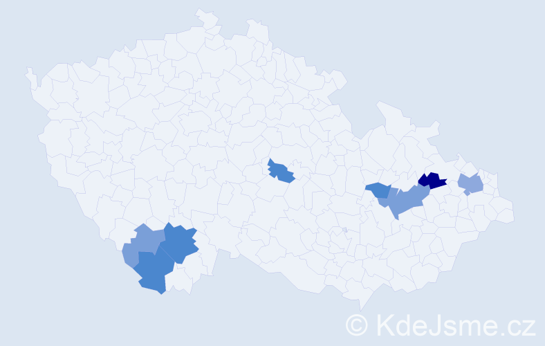 Příjmení: 'Leher', počet výskytů 24 v celé ČR