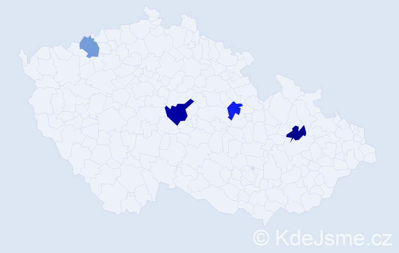 Příjmení: 'Ivinec', počet výskytů 5 v celé ČR