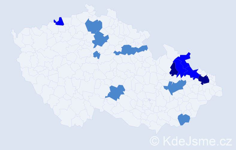 Příjmení: 'Vatrt', počet výskytů 22 v celé ČR