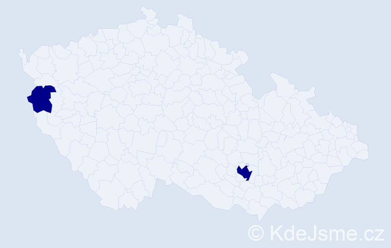 Příjmení: 'Lefterova', počet výskytů 2 v celé ČR