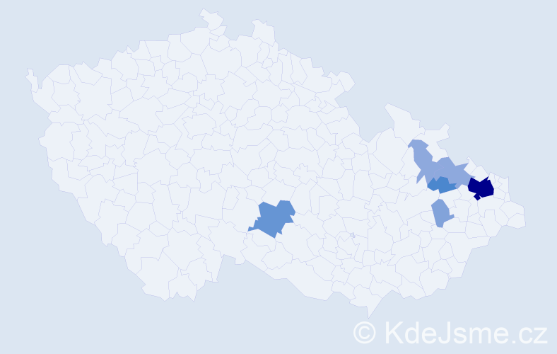 Příjmení: 'Wroblowská', počet výskytů 19 v celé ČR