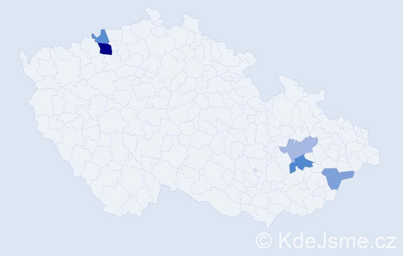 Příjmení: 'Zeilerová', počet výskytů 9 v celé ČR