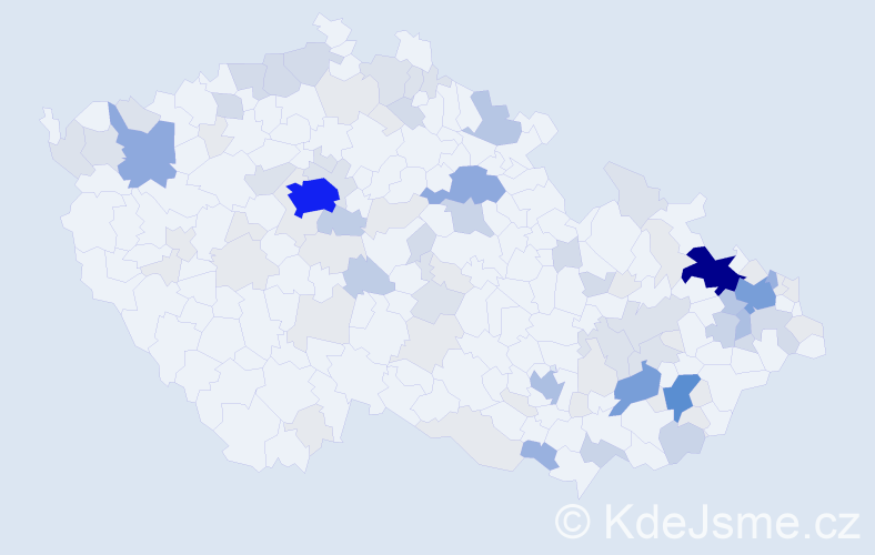 Příjmení: 'Hoza', počet výskytů 316 v celé ČR