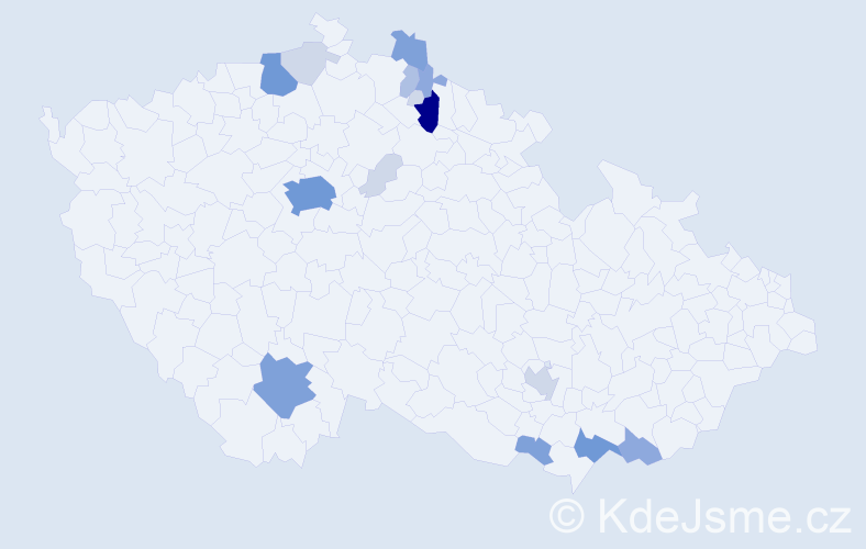 Příjmení: 'Babec', počet výskytů 54 v celé ČR
