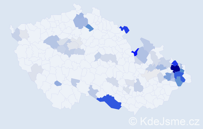 Příjmení: 'Cholevová', počet výskytů 256 v celé ČR