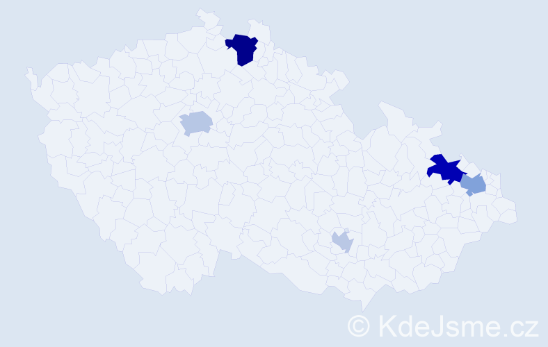 Příjmení: 'Turok', počet výskytů 13 v celé ČR