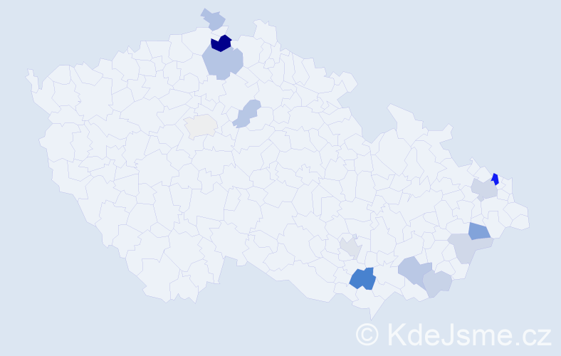 Příjmení: 'Ryl', počet výskytů 31 v celé ČR