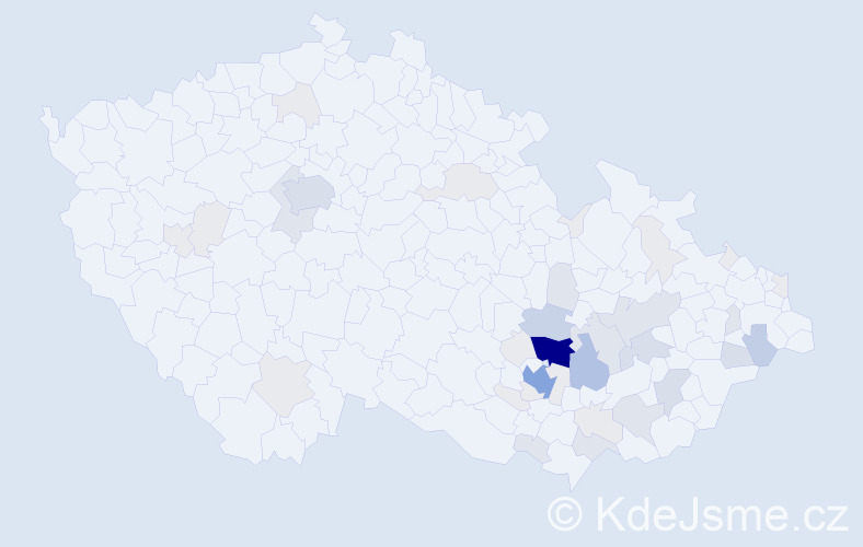 Příjmení: 'Kolmačková', počet výskytů 138 v celé ČR