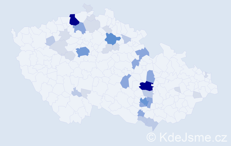 Příjmení: 'Nechutová', počet výskytů 108 v celé ČR