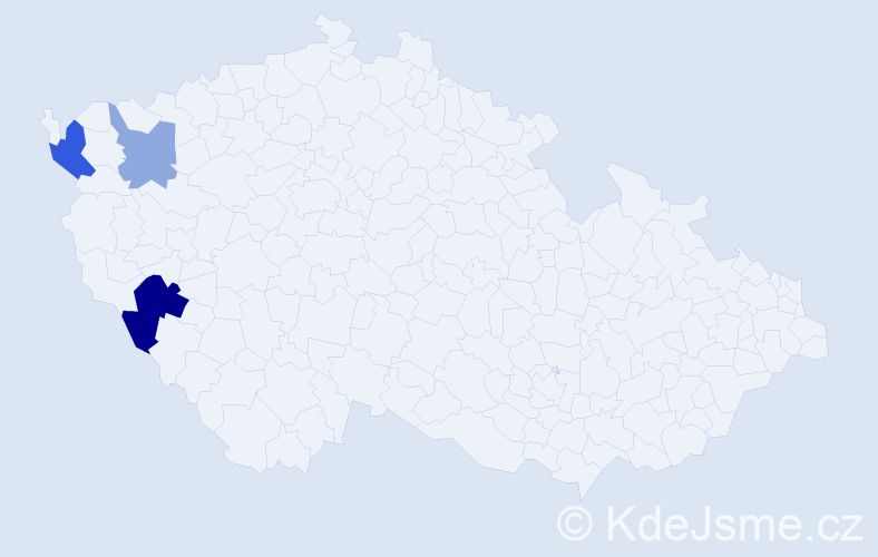 Příjmení: 'Vendlberger', počet výskytů 9 v celé ČR