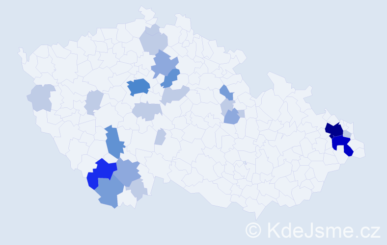 Příjmení: 'Rajko', počet výskytů 62 v celé ČR