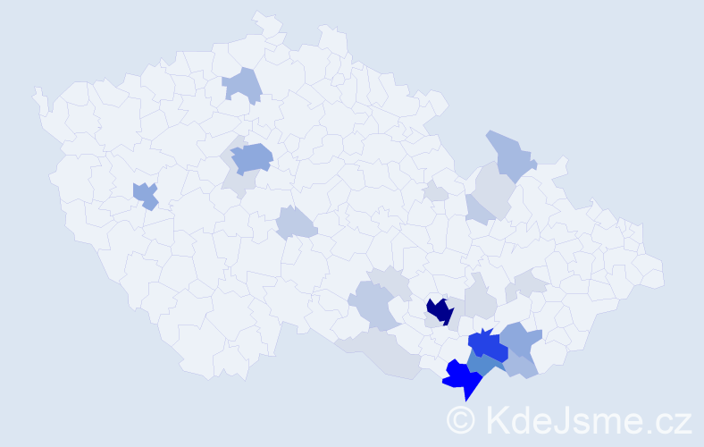 Příjmení: 'Krmíčková', počet výskytů 93 v celé ČR