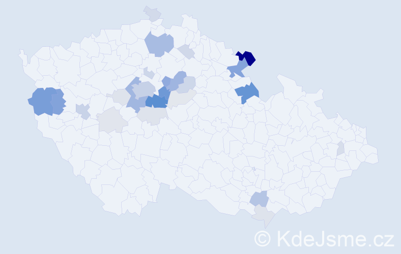 Příjmení: 'Hrábková', počet výskytů 103 v celé ČR